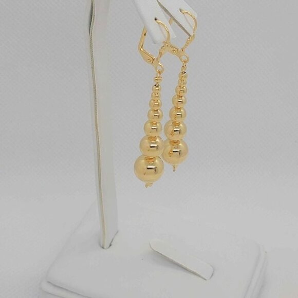 Brand New Brazilian 18k Gold Filled Dangle Multi Round Earrings - Picture 1 of 3